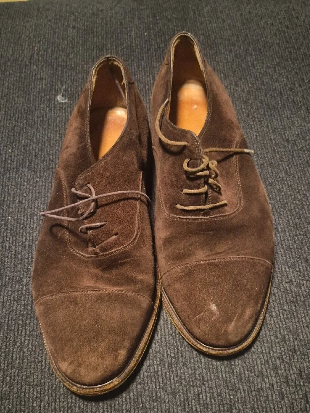 Men's Brown Suede Lace-Up Oxford Shoes